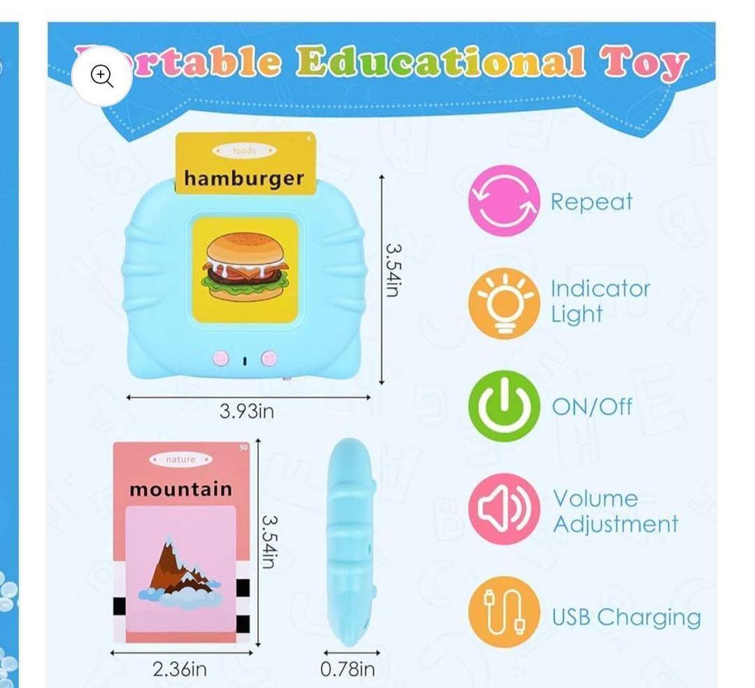 Audible Flash cards Baby Reading Machine for kids early learning English | Montessori Toddlers